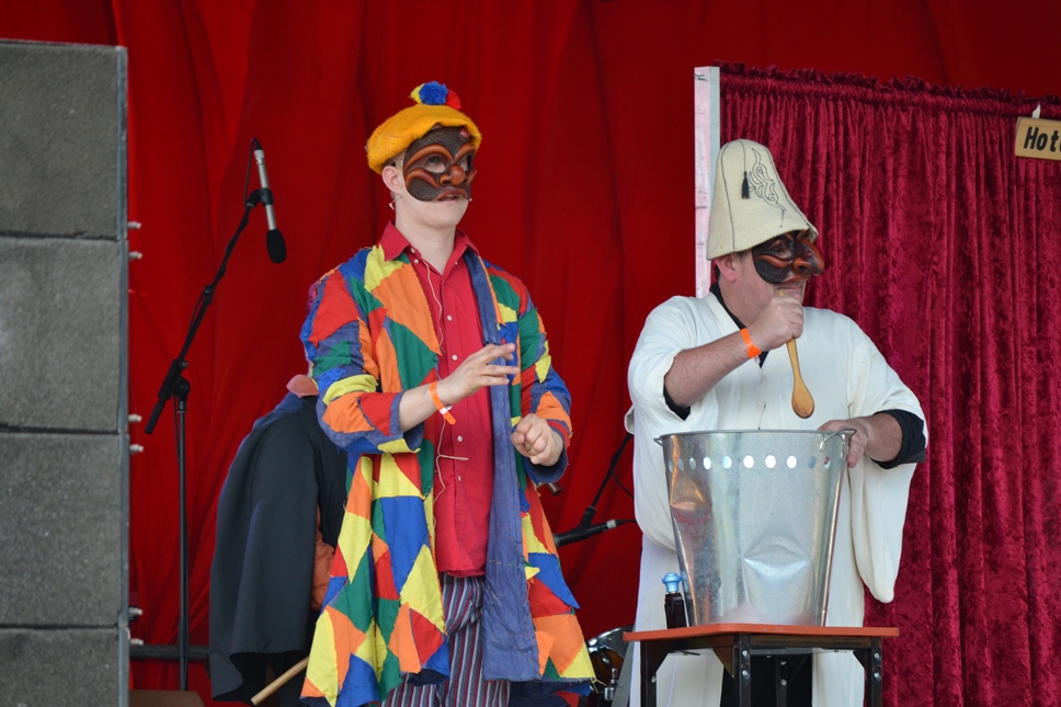 Two actors on stage